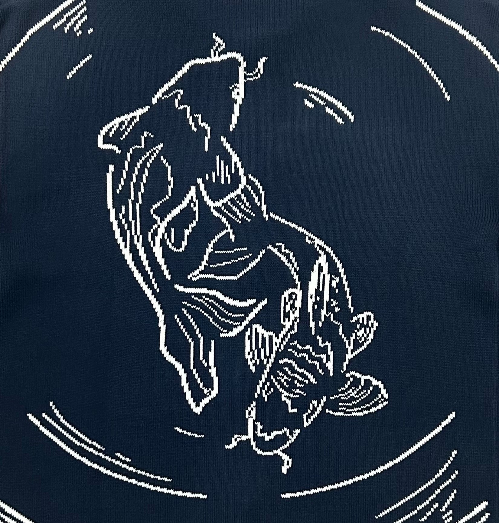 Koi Knit Overshirt (Navy)