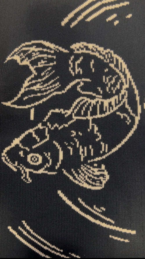 Koi Knit Overshirt (Navy)