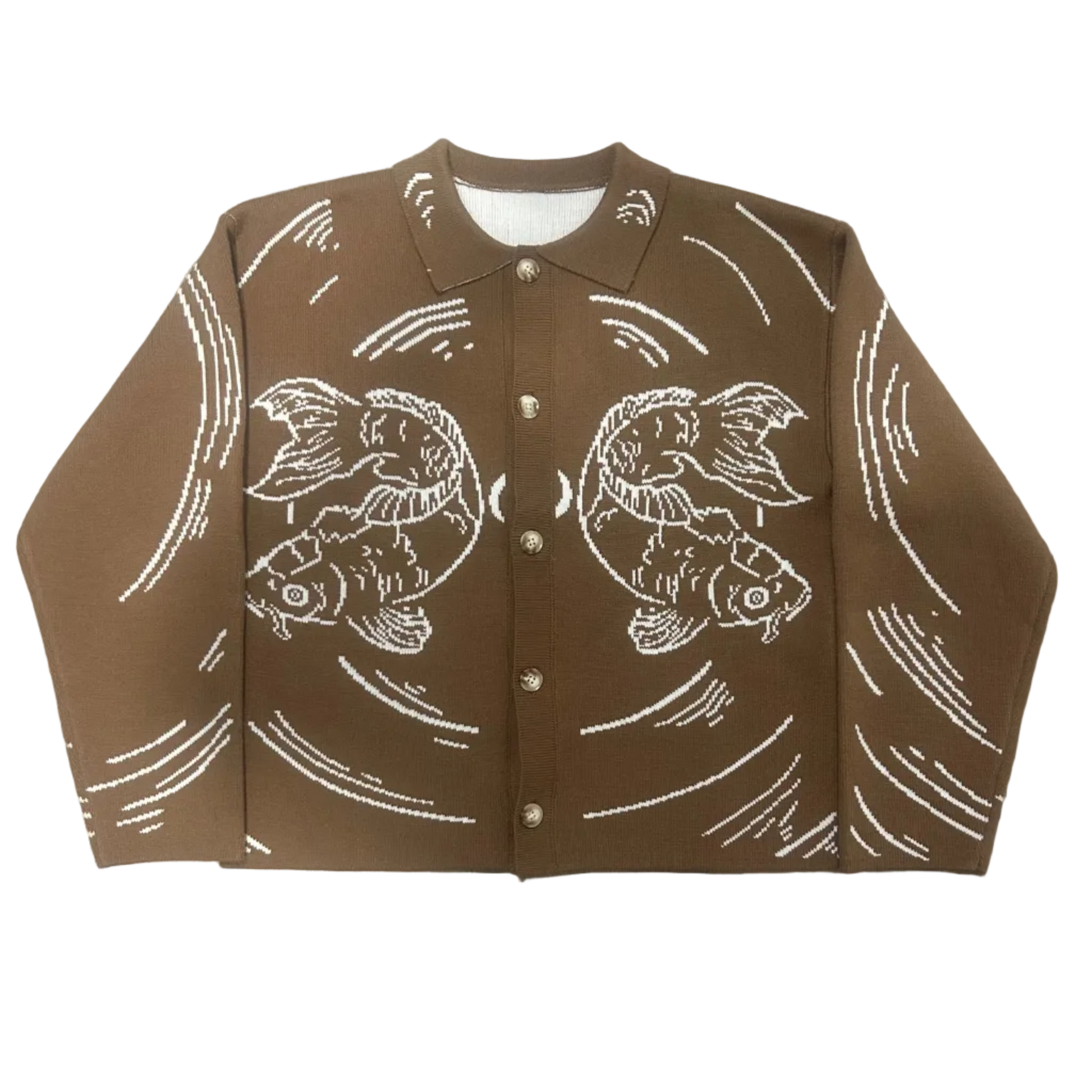 Koi Knit Overshirt (Sepia)