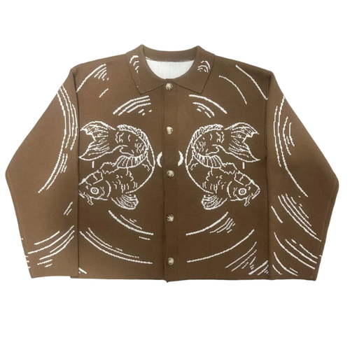 Koi Knit Overshirt (Sepia)