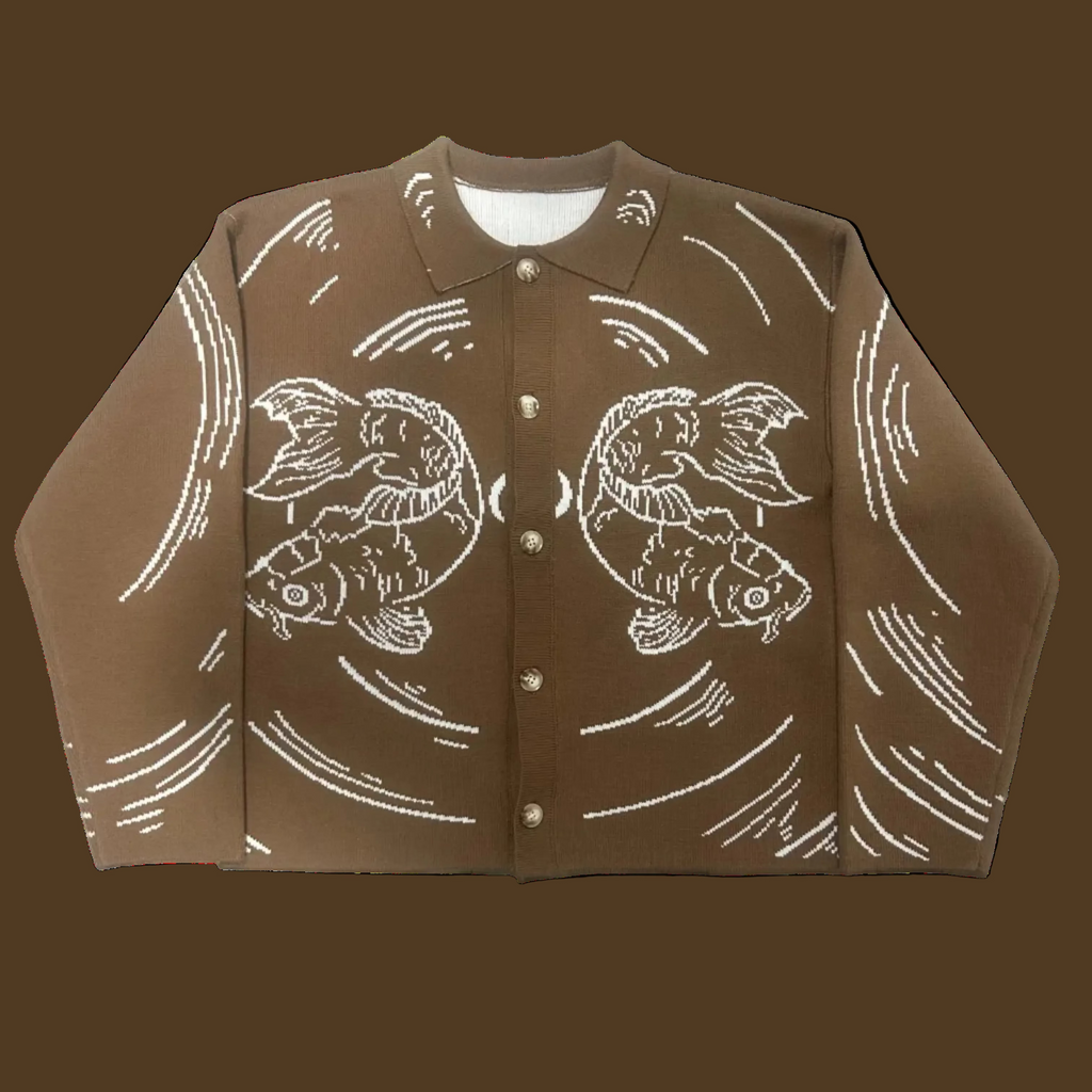 Koi Knit Overshirt (Sepia)