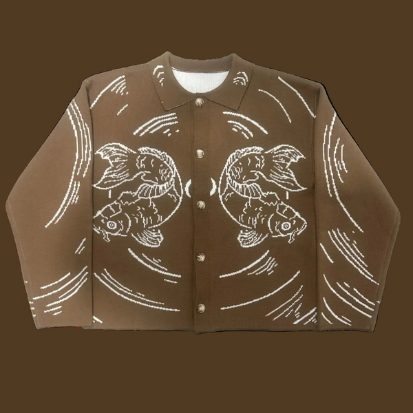 Koi Knit Overshirt (Sepia)