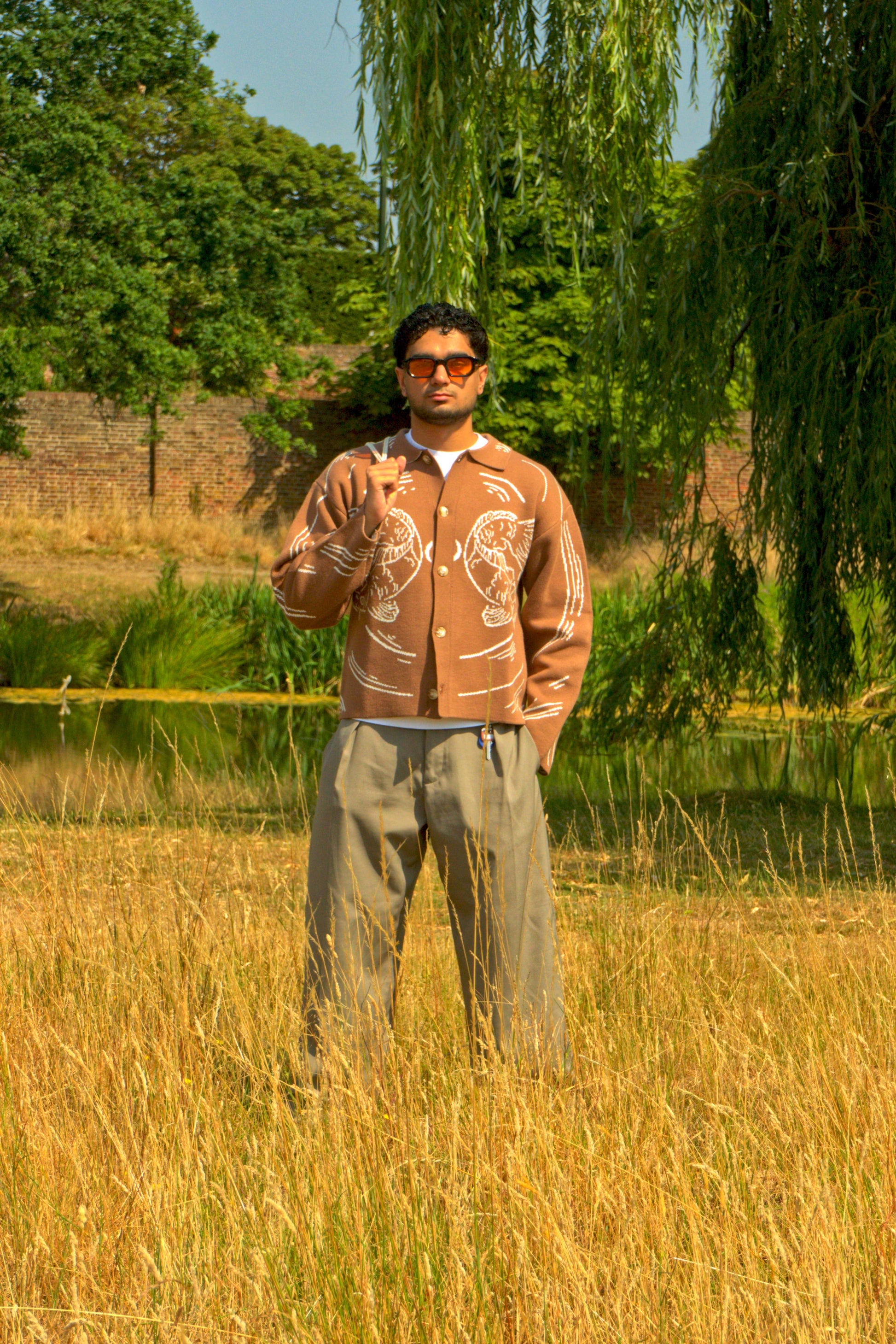 Koi Knit Overshirt (Sepia)