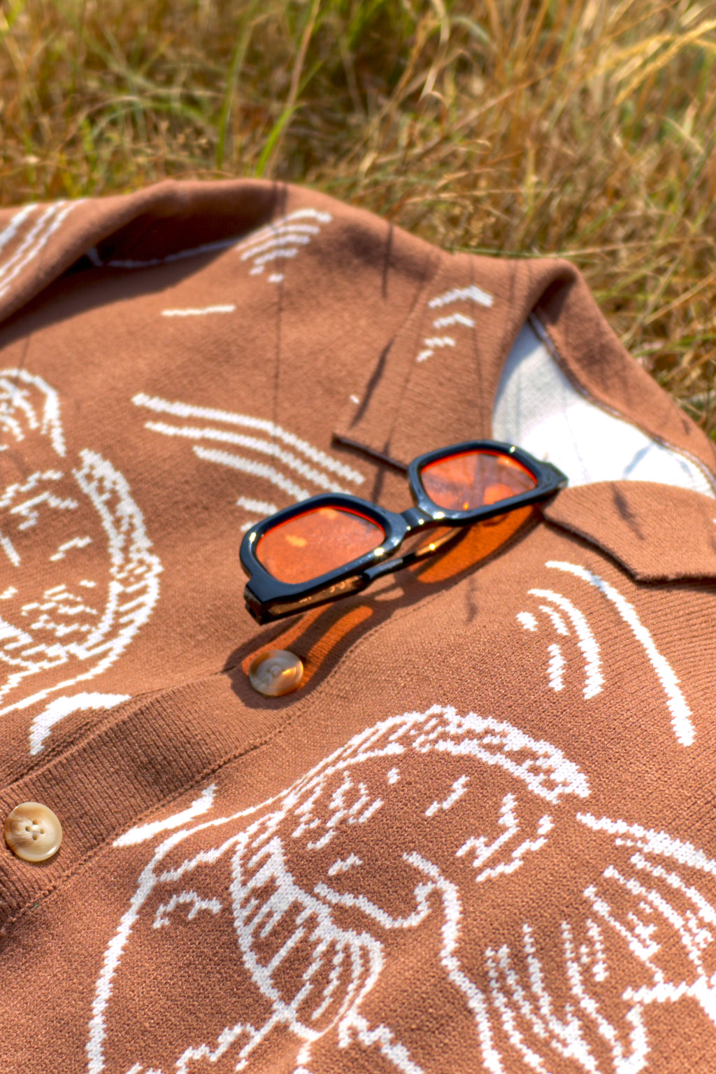 Koi Knit Overshirt (Sepia)