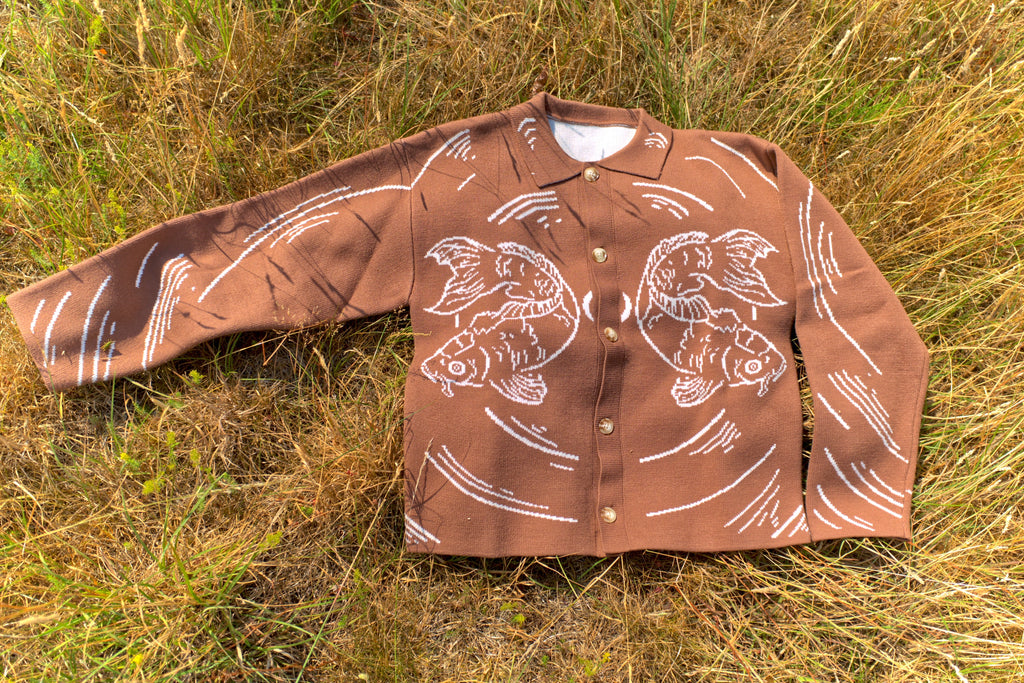 Koi Knit Overshirt (Sepia)