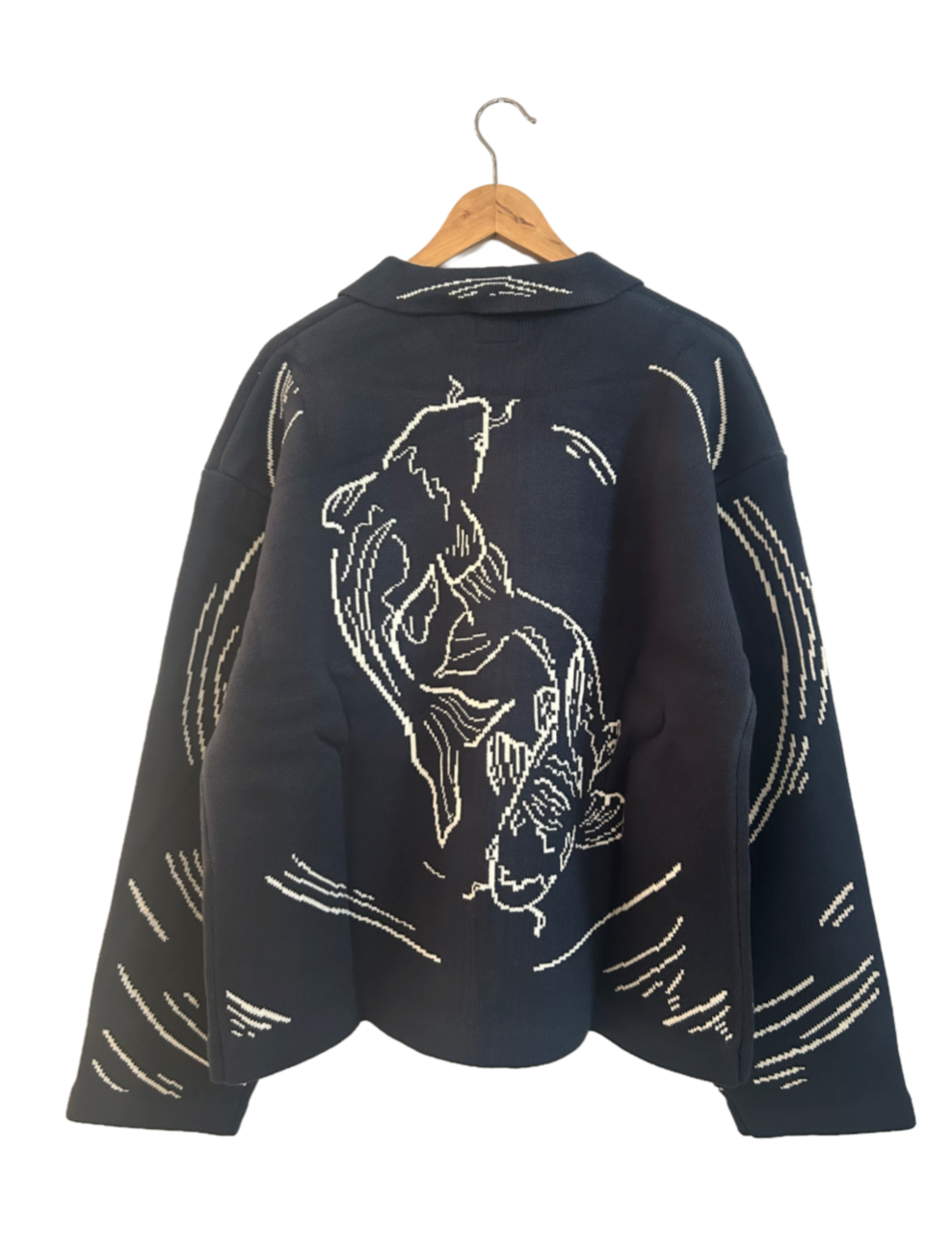 Koi Knit Overshirt (Navy)